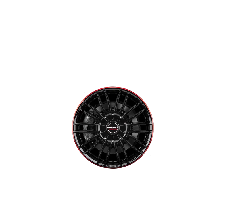 BORBET CW3 black glossy red ring