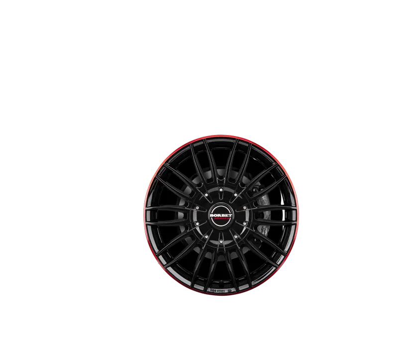 BORBET CW3 black glossy red ring