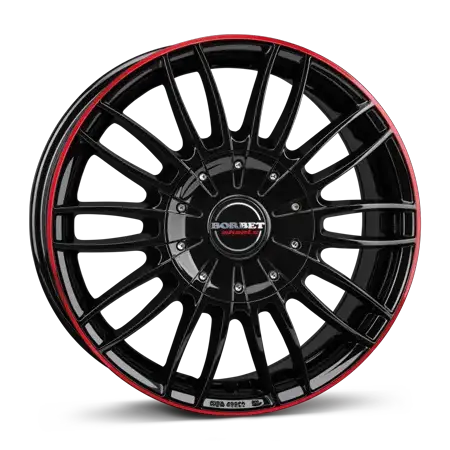 BORBET CW3 black glossy red ring