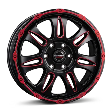 BORBET CW8 red rim window polished matt