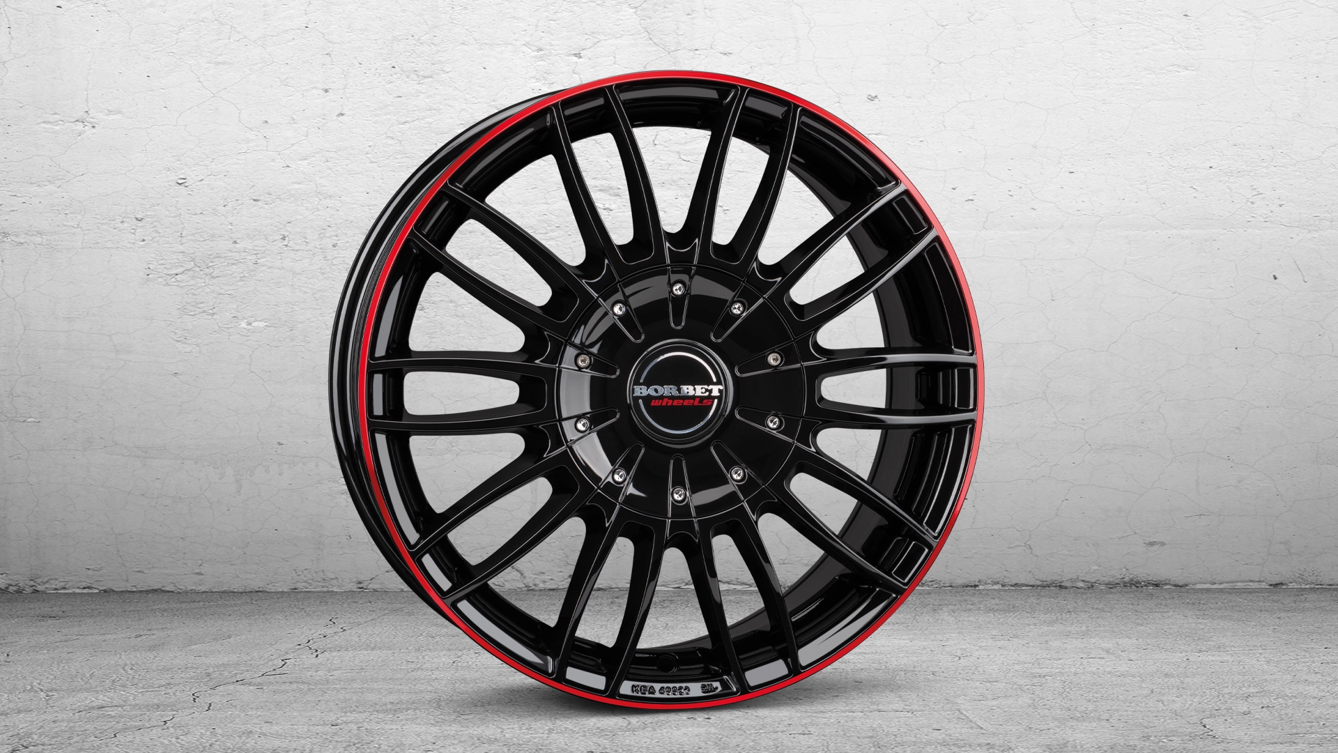 BORBET CW3 black glossy red ring