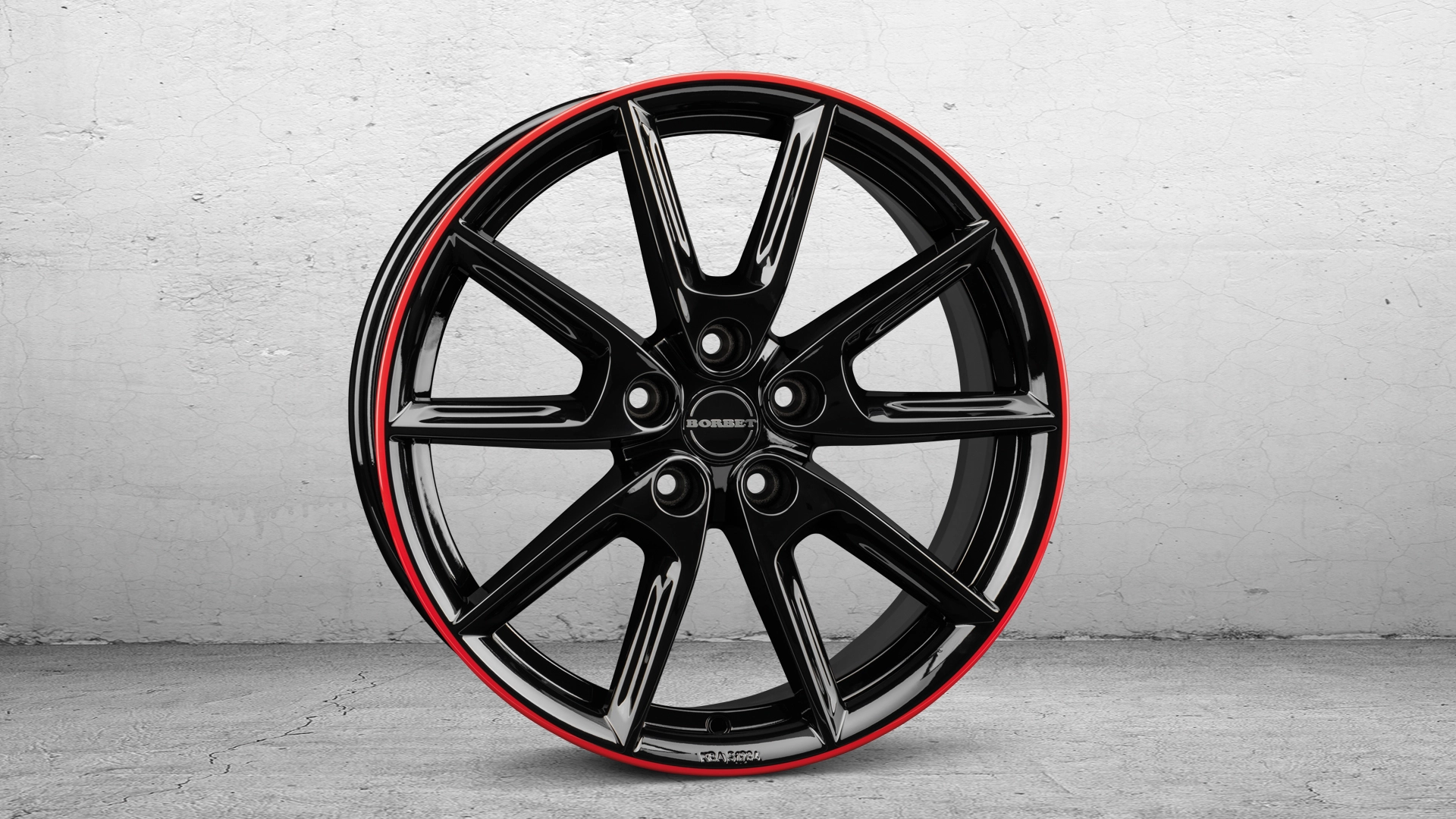 BORBET LX18 black glossy rim red