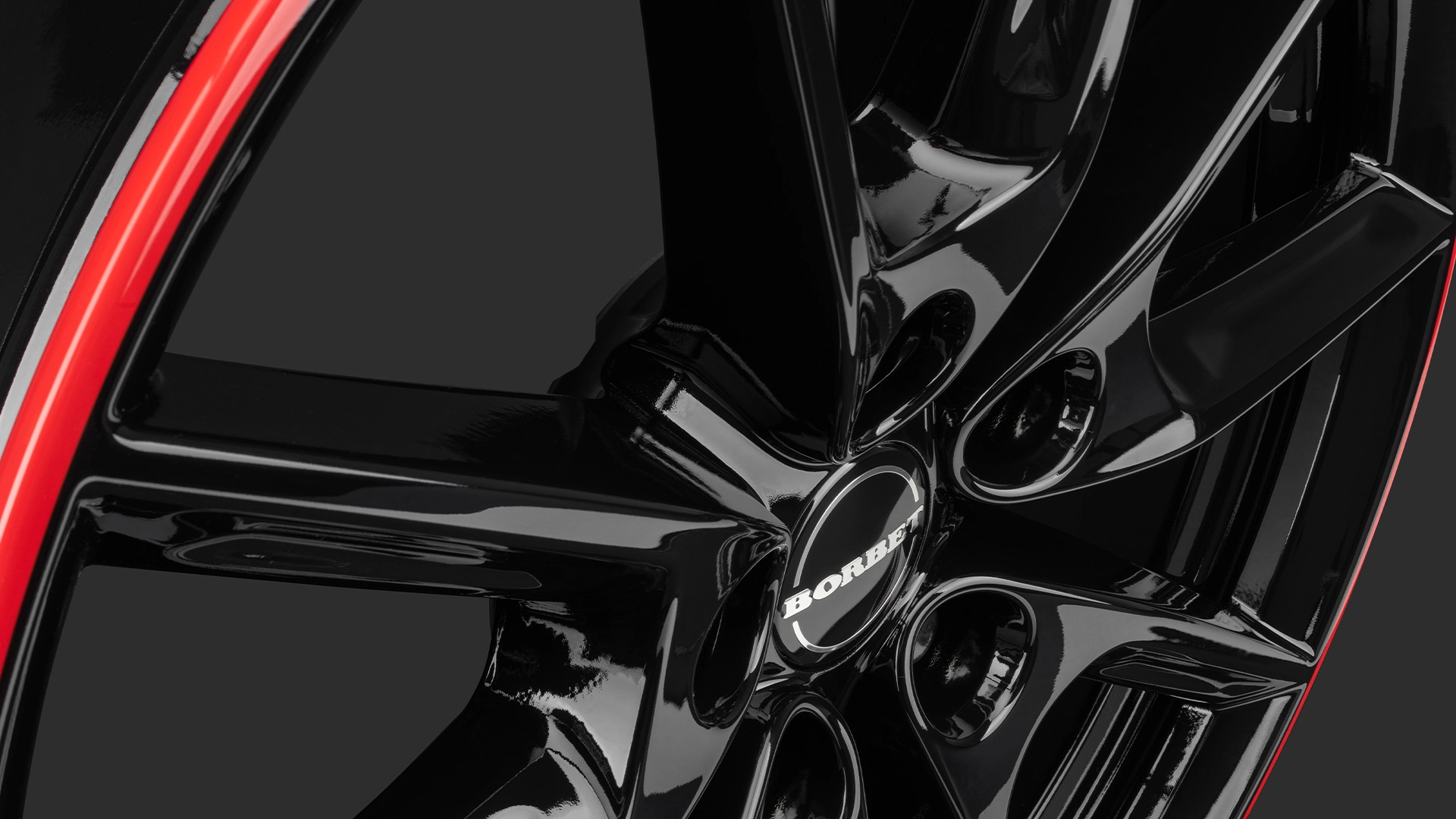 BORBET LX18 LX19 black glossy rim red Detail
